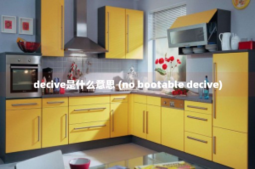 decive是什么意思 (no bootable decive)