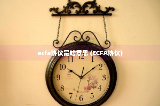 ecfa协议是啥意思 (ECFA协议)