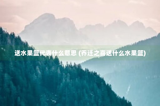 送水果篮代表什么意思 (乔迁之喜送什么水果篮)