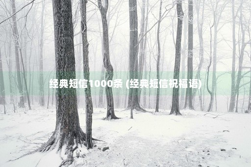 经典短信1000条 (经典短信祝福语)