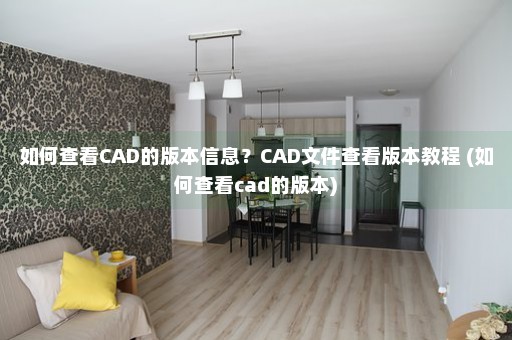 如何查看CAD的版本信息？CAD文件查看版本教程 (如何查看cad的版本)