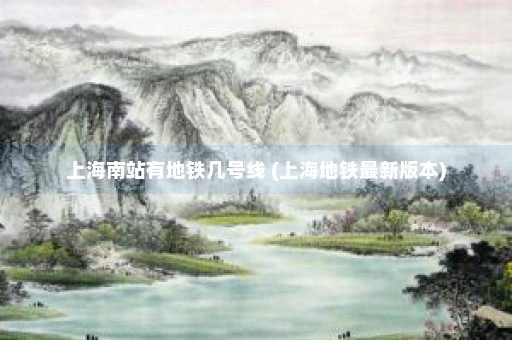 上海南站有地铁几号线 (上海地铁最新版本)