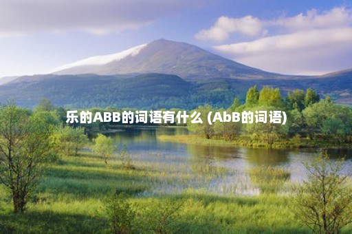 乐的ABB的词语有什么 (AbB的词语)