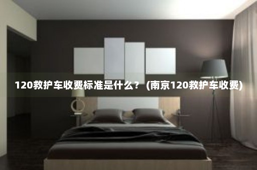 120救护车收费标准是什么？ (南京120救护车收费)