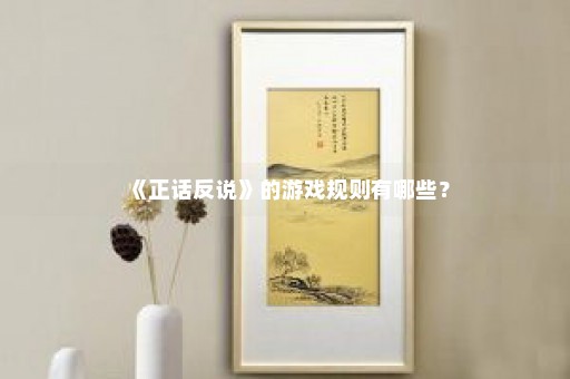 《正话反说》的游戏规则有哪些？