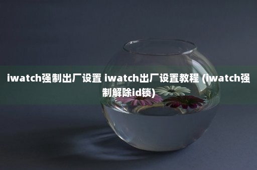 iwatch强制出厂设置 iwatch出厂设置教程 (iwatch强制解除id锁)