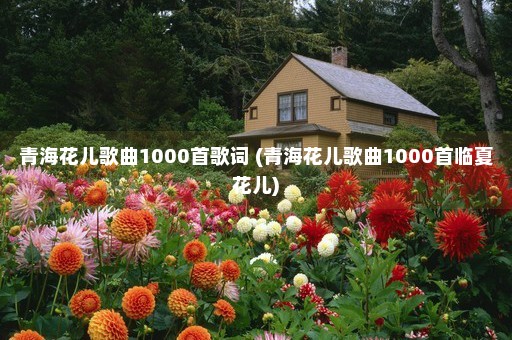 青海花儿歌曲1000首歌词 (青海花儿歌曲1000首临夏花儿)