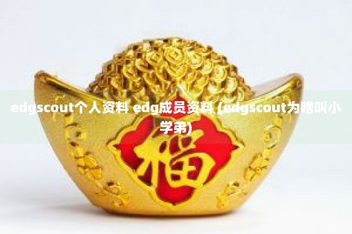 edgscout个人资料 edg成员资料 (edgscout为啥叫小学弟)