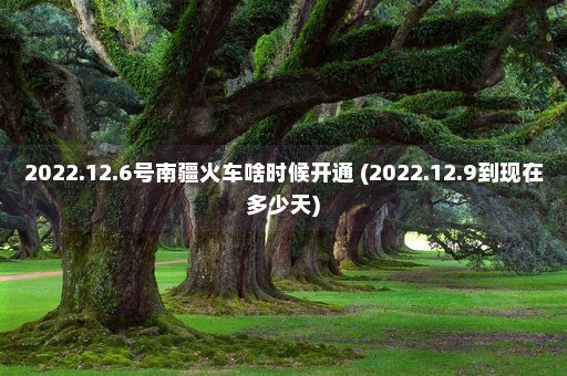 2022.12.6号南疆火车啥时候开通 (2022.12.9到现在多少天)