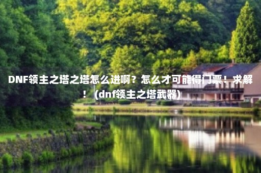 DNF领主之塔之塔怎么进啊？怎么才可能得门票！求解！ (dnf领主之塔武器)