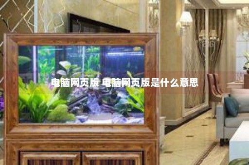 电脑网页版 电脑网页版是什么意思