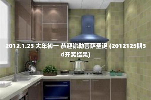 2012.1.23 大年初一 恭迎弥勒菩萨圣诞 (2012125期3d开奖结果)