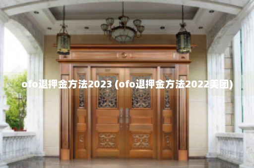 ofo退押金方法2023 (ofo退押金方法2022美团)