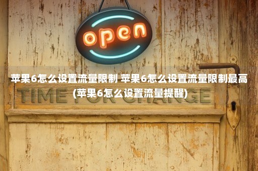 苹果6怎么设置流量限制 苹果6怎么设置流量限制最高 (苹果6怎么设置流量提醒)