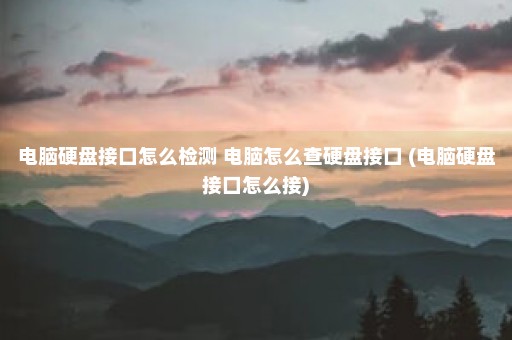 电脑硬盘接口怎么检测 电脑怎么查硬盘接口 (电脑硬盘接口怎么接)