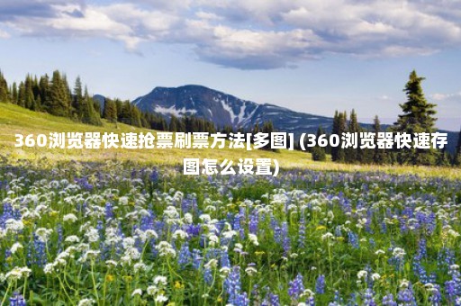 360浏览器快速抢票刷票方法[多图] (360浏览器快速存图怎么设置)