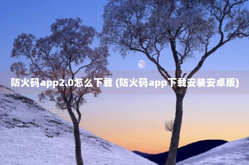 防火码app2.0怎么下载 (防火码app下载安装安卓版)