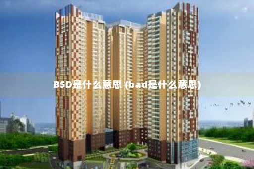 BSD是什么意思 (bad是什么意思)