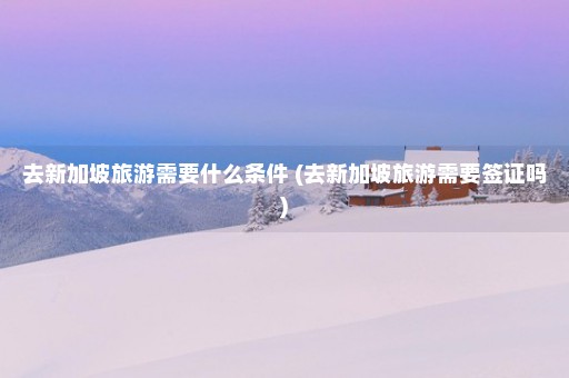 去新加坡旅游需要什么条件 (去新加坡旅游需要签证吗)