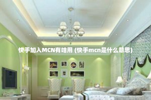 快手加入MCN有啥用 (快手mcn是什么意思)