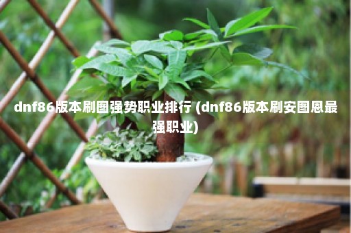 dnf86版本刷图强势职业排行 (dnf86版本刷安图恩最强职业)