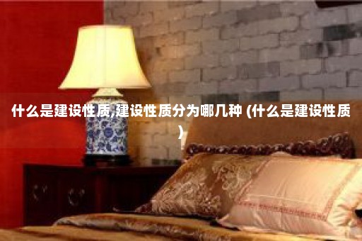 什么是建设性质,建设性质分为哪几种 (什么是建设性质)