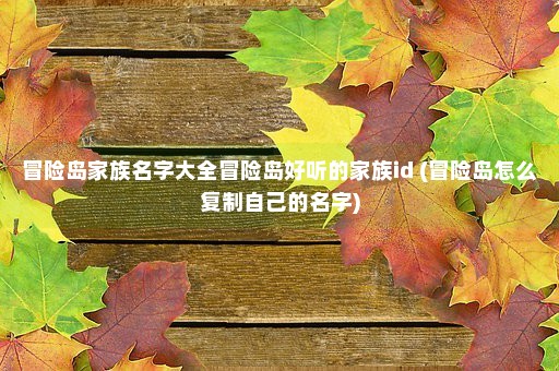 冒险岛家族名字大全冒险岛好听的家族id (冒险岛怎么复制自己的名字)