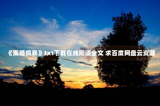 《离婚疯暴》txt下载在线阅读全文 求百度网盘云资源