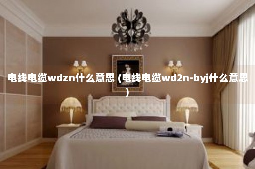 电线电缆wdzn什么意思 (电线电缆wd2n-byj什么意思)