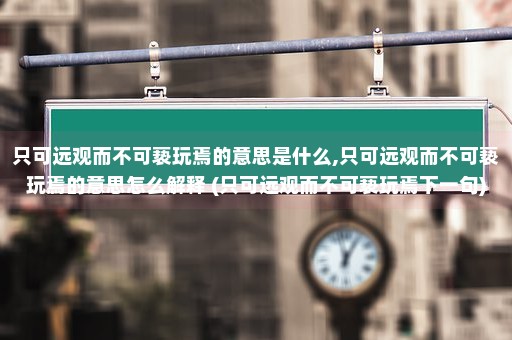 只可远观而不可亵玩焉的意思是什么,只可远观而不可亵玩焉的意思怎么解释 (只可远观而不可亵玩焉下一句)