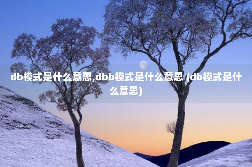 db模式是什么意思,dbb模式是什么意思 (db模式是什么意思)