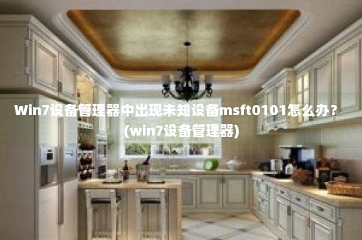 Win7设备管理器中出现未知设备msft0101怎么办？ (win7设备管理器)