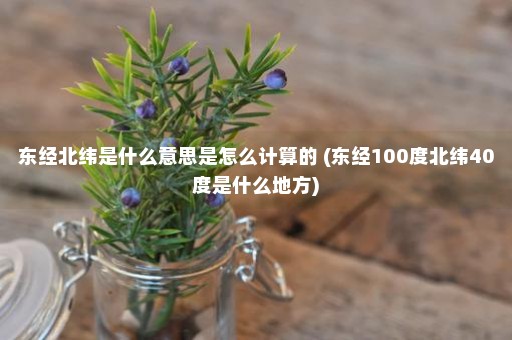 东经北纬是什么意思是怎么计算的 (东经100度北纬40度是什么地方)