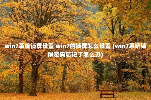 win7系统锁屏设置 win7的锁屏怎么设置 (win7系统锁屏密码忘记了怎么办)