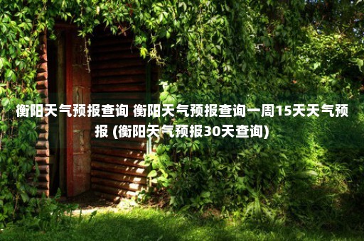 衡阳天气预报查询 衡阳天气预报查询一周15天天气预报 (衡阳天气预报30天查询)