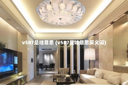 v587是啥意思 (v587是啥意思反义词)