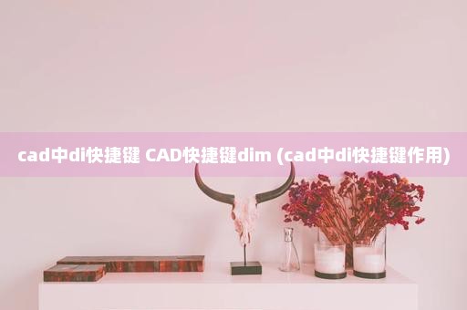 cad中di快捷键 CAD快捷键dim (cad中di快捷键作用)