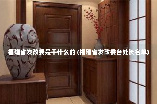 福建省发改委是干什么的 (福建省发改委各处长名单)