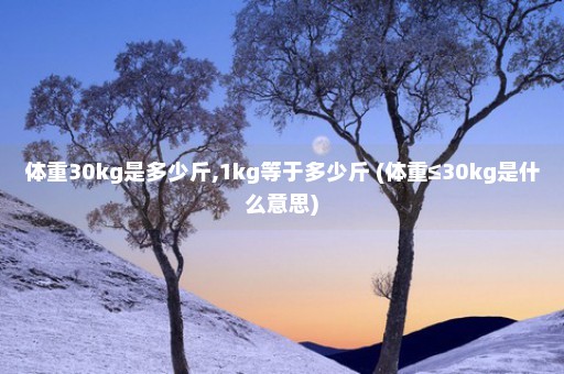 体重30kg是多少斤,1kg等于多少斤 (体重≤30kg是什么意思)