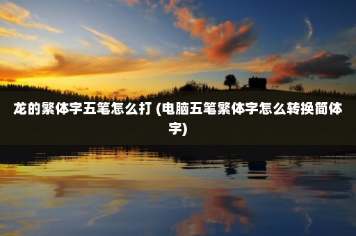 龙的繁体字五笔怎么打 (电脑五笔繁体字怎么转换简体字)