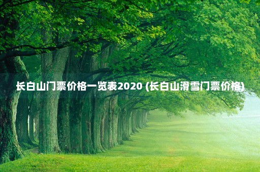 长白山门票价格一览表2020 (长白山滑雪门票价格)