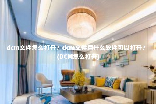 dcm文件怎么打开？dcm文件用什么软件可以打开？ (DCM怎么打开)