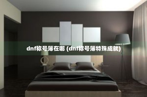 dnf称号簿在哪 (dnf称号簿特殊成就)