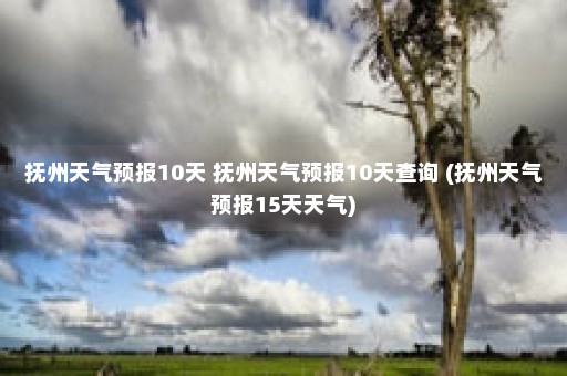 抚州天气预报10天 抚州天气预报10天查询 (抚州天气预报15天天气)