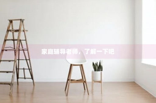 家庭辅导老师，了解一下吧