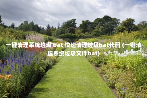 一键清理系统垃圾 bat 快速清理垃圾bat代码 (一键清理系统垃圾文件bat)