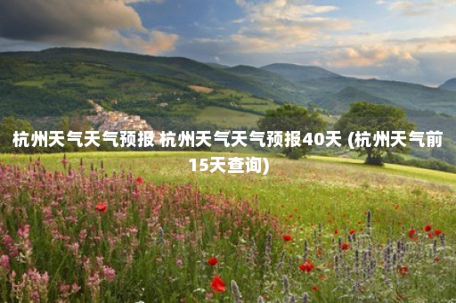 杭州天气天气预报 杭州天气天气预报40天 (杭州天气前15天查询)