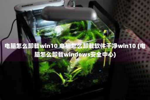 电脑怎么卸载win10 电脑怎么卸载软件干净win10 (电脑怎么卸载windows安全中心)