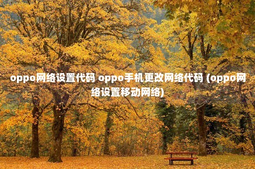 oppo网络设置代码 oppo手机更改网络代码 (oppo网络设置移动网络)