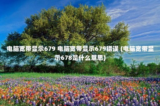 电脑宽带显示679 电脑宽带显示679错误 (电脑宽带显示678是什么意思)